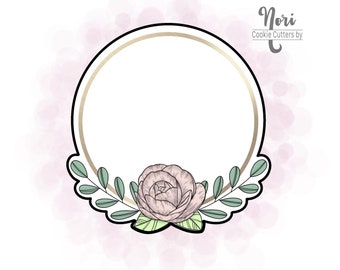 Floral Circle Round Plaque Cookie Cutter - Cookie Cutters By Nori - CN0020