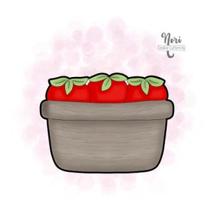 Strawberries in a basket 2 Cookie Cutter - Cookie Cutters By Nori - CN1848