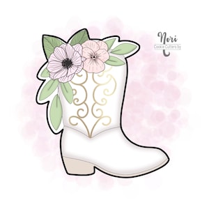 Floral Cowboy Boot Cookie Cutter - Cookie Cutters By Nori - CN1112
