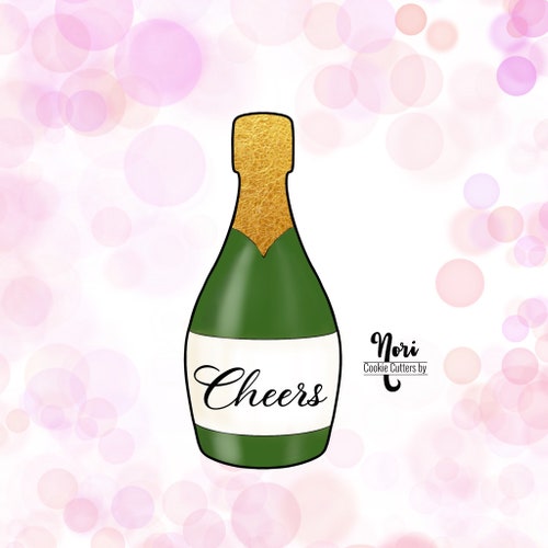 Champagne Bottle With Bow Cookie Cutter Cookie Cutters by Etsy