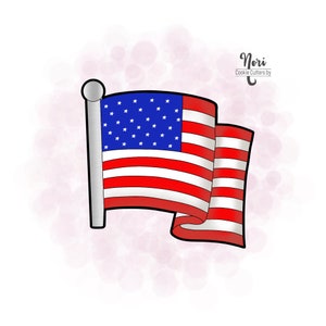 American Flag July 4th Cookie Cutter - Cookie Cutters By Nori - CN1824