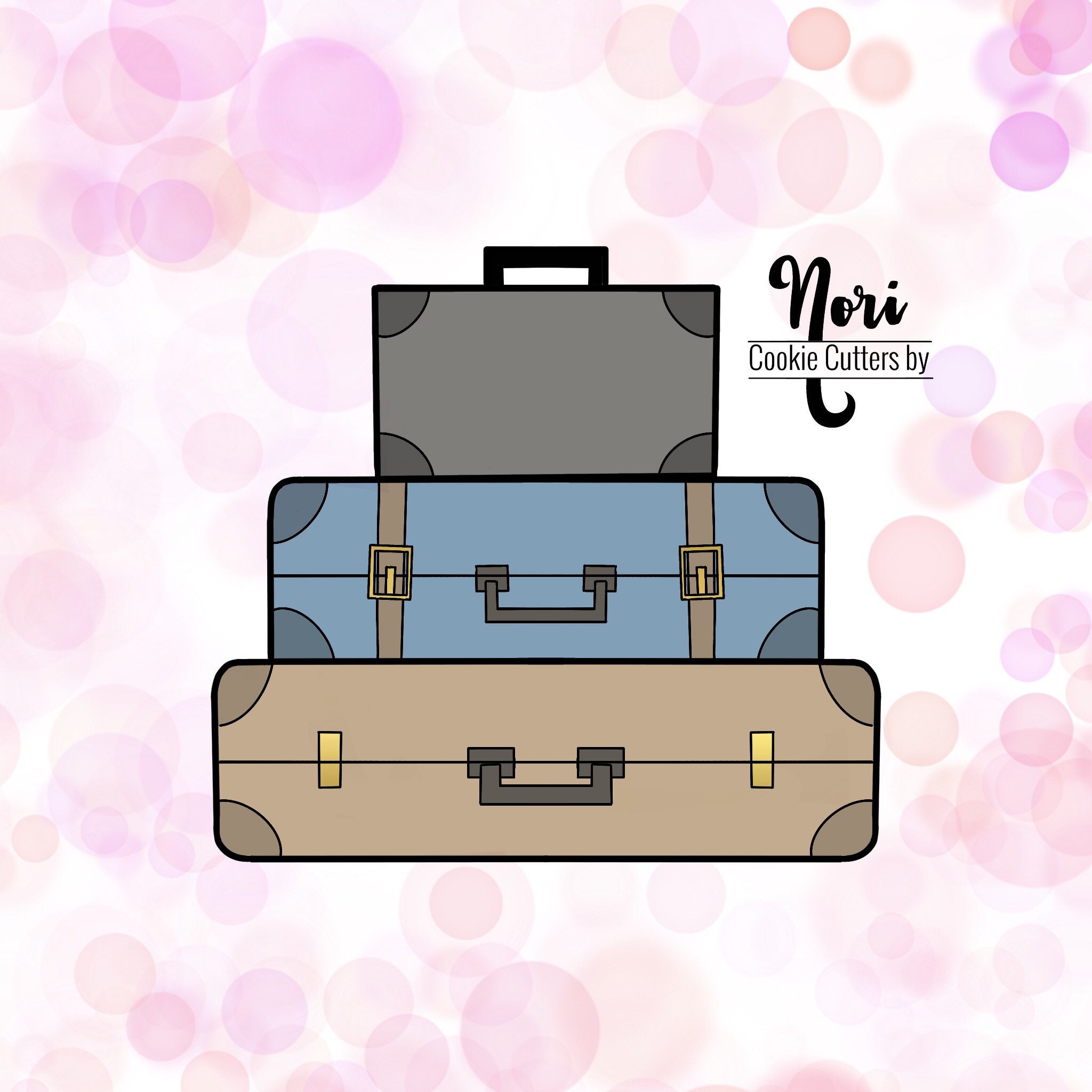 Stack of Luggage Cookie Cutter Cookie Cutters by Nori Etsy