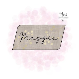 Maggie Rectangle Plaque Cookie Cutter - Cookie Cutters By Nori - CN0853
