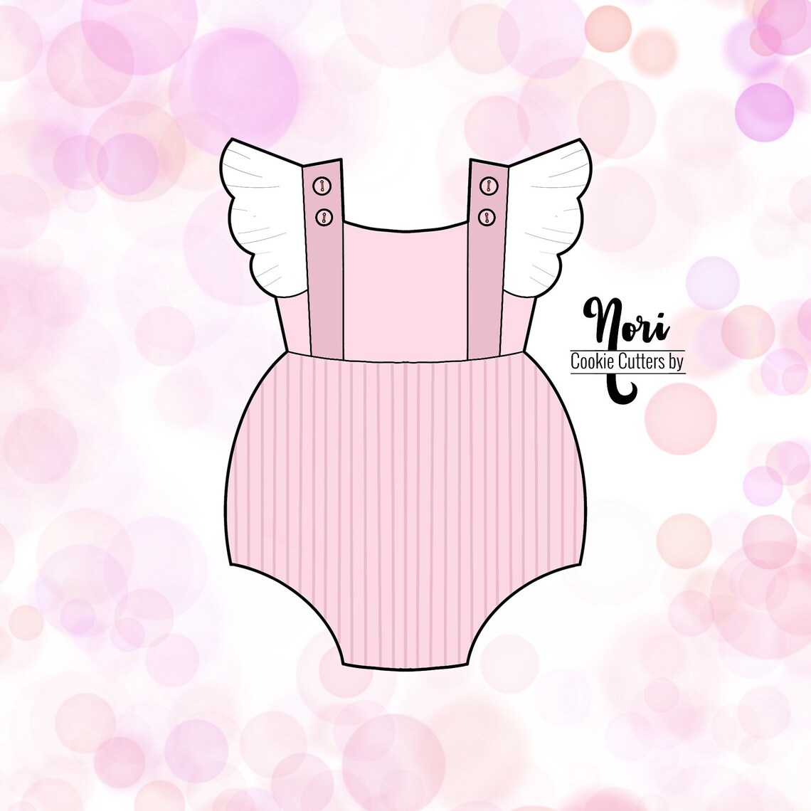 Baby Romper Ruffle Sleeve Onesie Cookie Cutter Cookie Etsy