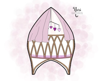 Boho Baby Bassinet Cookie Cutter - Cookie Cutters By Nori - CN0570