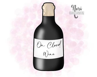 Chubby Wine Bottle Celebration Cookie Cutter - Cookie Cutters By Nori - CN1157