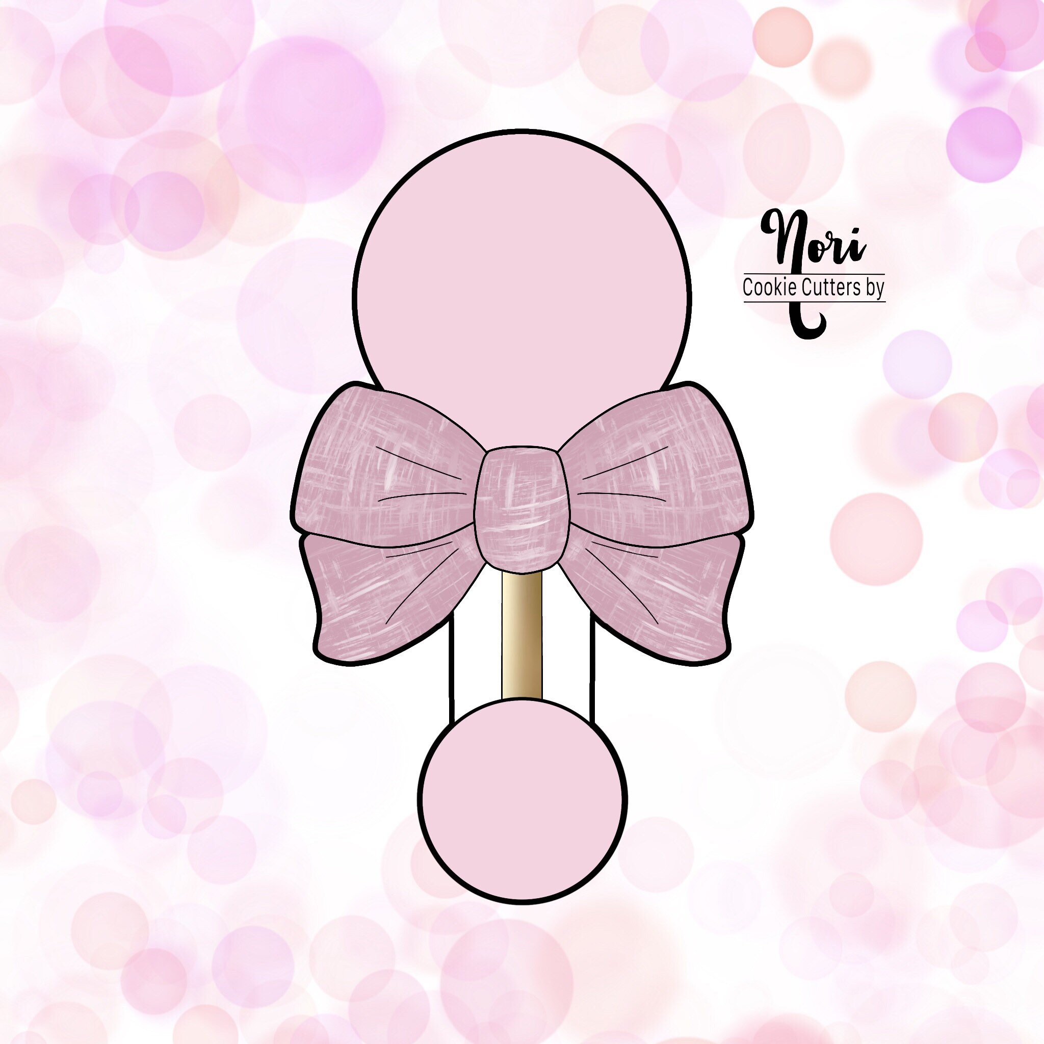 Baby Rattle With Bow Cookie Cutter Cookie Cutters by Nori Etsy