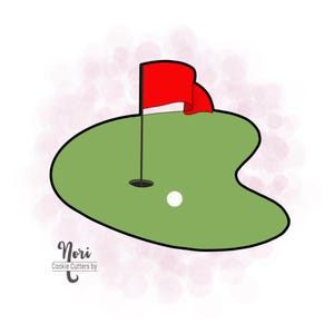 Golf green Flag Cookie Cutter - Cookie Cutters By Nori - CN0348