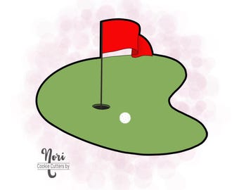 Golf green Flag Cookie Cutter - Cookie Cutters By Nori - CN0348