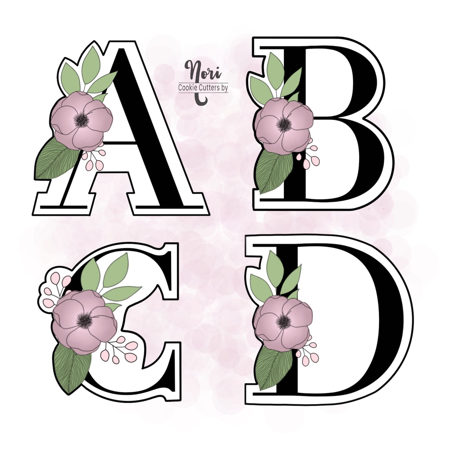 Floral Alphabet A to Z Cookie Cutter Cookie Cutters by Nori Etsy