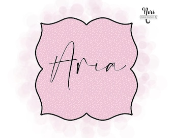 Aria Square Plaque Cookie Cutter - Cookie Cutters By Nori - CN0401