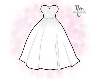 Gown 12 Cookie Cutter - Cookie Cutters By Nori - CN1881