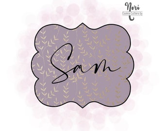 Sam Plaque Cookie Cutter - Cookie Cutters By Nori - CN0054