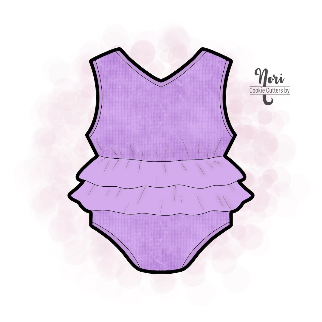 Ruffled Baby Romper Onesie Cookie Cutter Cookie Cutters By Etsy