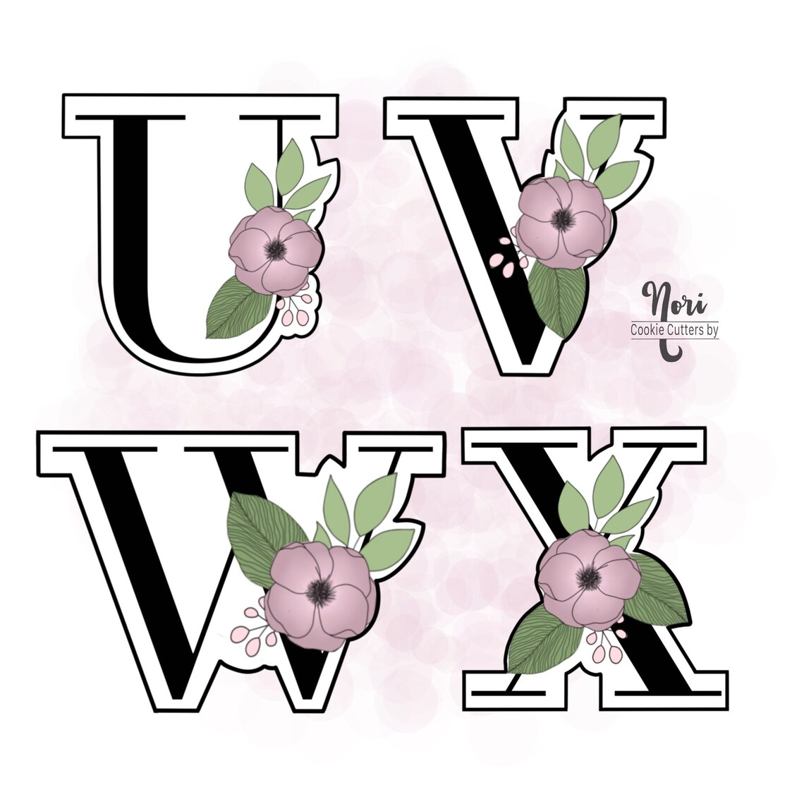 Floral Alphabet A to Z Cookie Cutter Cookie Cutters by Nori Etsy