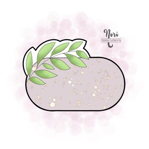 Floral Opal Oval Pill Plaque Cookie Cutter - Cookie Cutters By Nori - CN0297