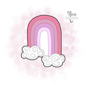 Rainbow with Clouds Cookie Cutter - Cookie Cutters By Nori - CN0092