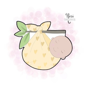 Floral Swaddled Baby Cookie Cutter - Cookie Cutters By Nori - CN0798