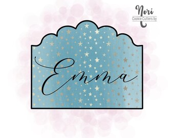 Emma Plaque Cookie Cutter - Cookie Cutters By Nori - CN0301