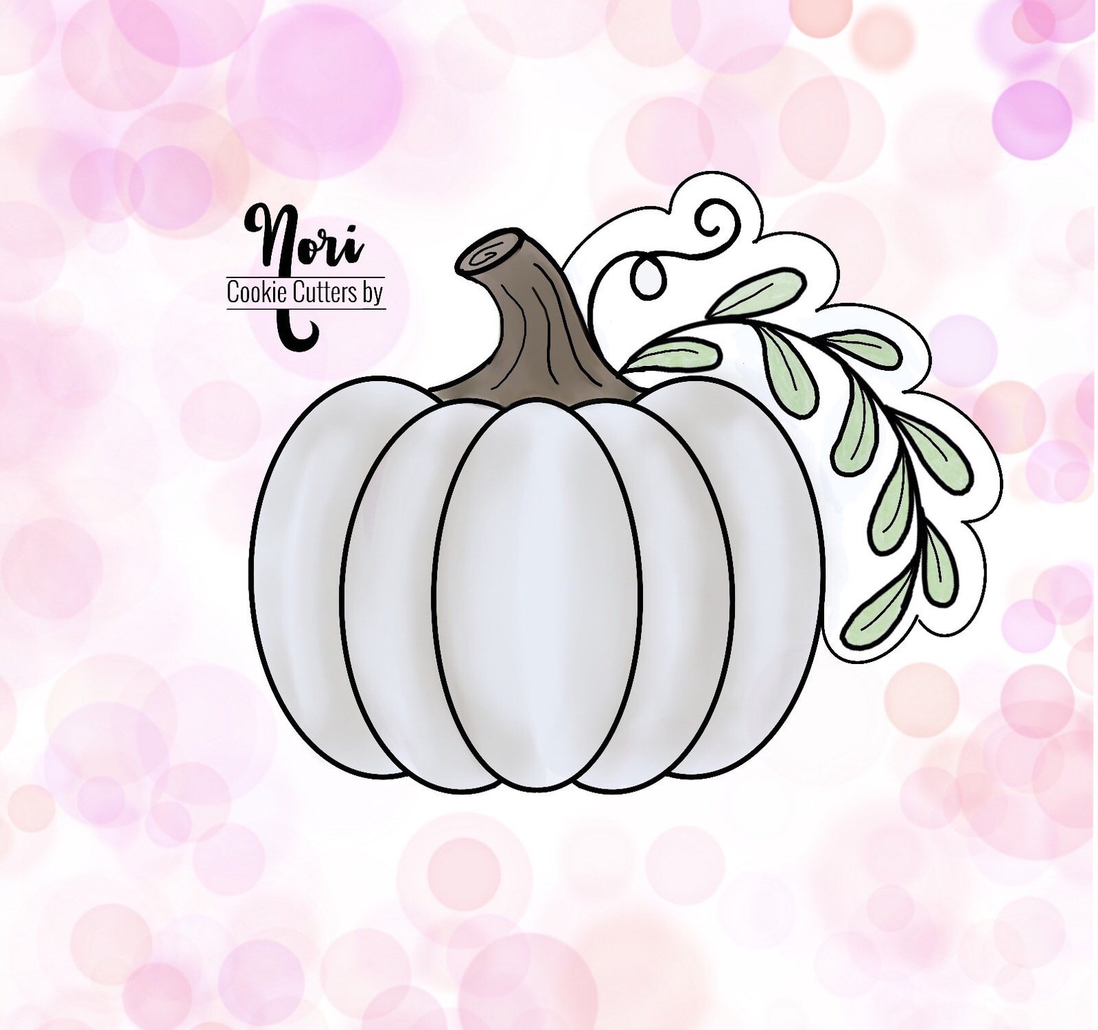 Pumpkin Cookie Cutter With Greenery Cutie Cutters by Nori Etsy