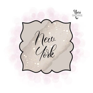New York Square Plaque Cookie Cutter - Cookie Cutters By Nori - CN0073