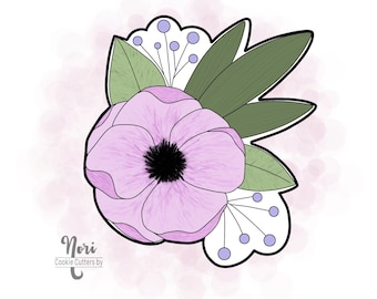 Floral 10 Flower cluster Cookie Cutter - Cookie Cutters By Nori - CN0557