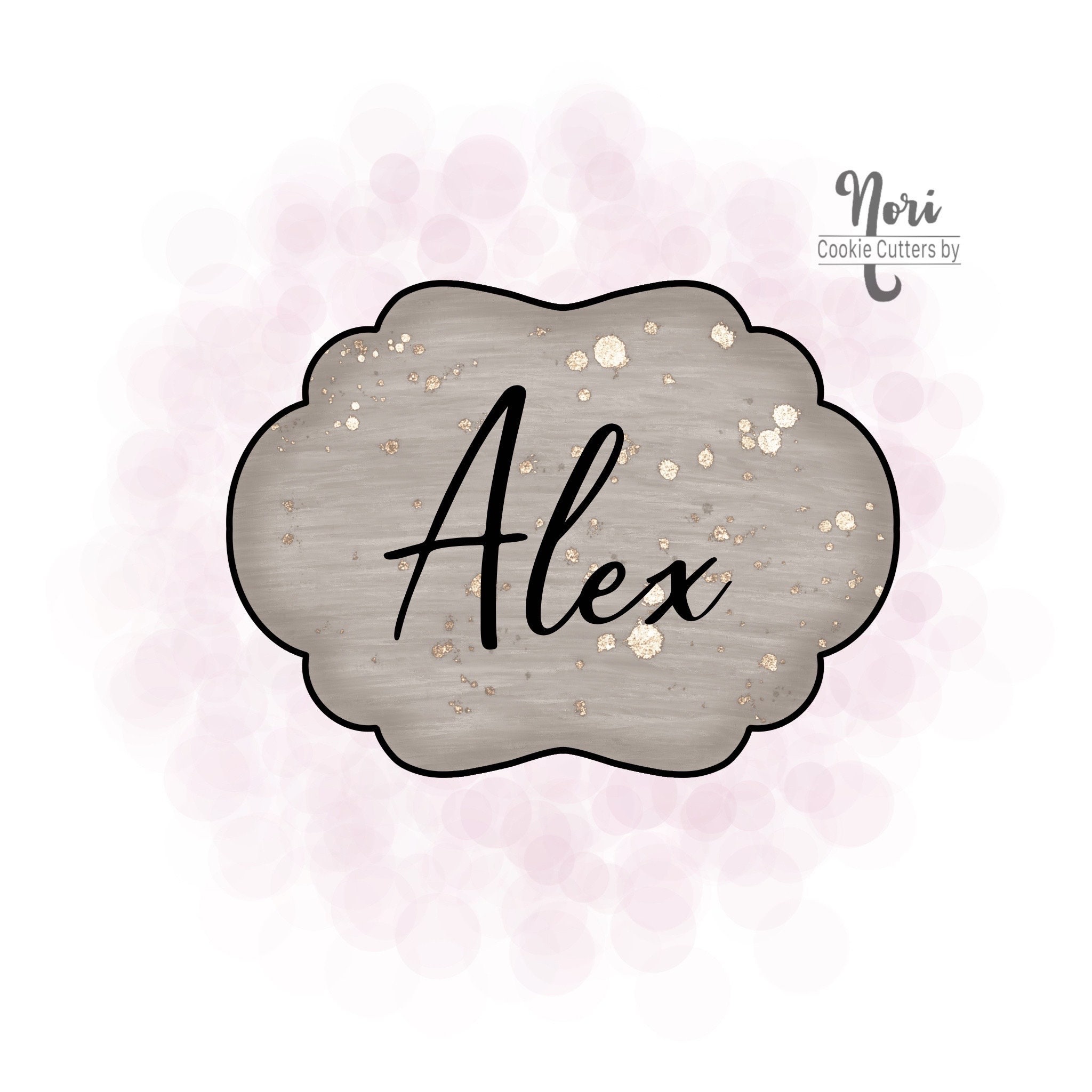 Alex Plaque Cookie Cutter - Cookie Cutters By Nori - CN1488