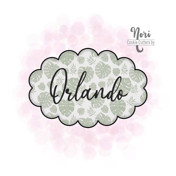 Orlando Scalloped Oval Plaque Cookie Cutter - Cookie Cutters By Nori - CN1054