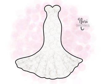Gown 14 Cookie Cutter - Cookie Cutters By Nori - CN1895