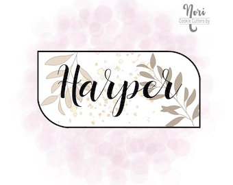 Harper Rectangle Plaque Cookie Cutter - Cookie Cutters By Nori - CN0041