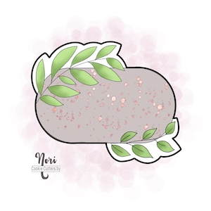 Floral Opal 2 Oval Pill Plaque Cookie Cutter - Cookie Cutters By Nori - CN0340