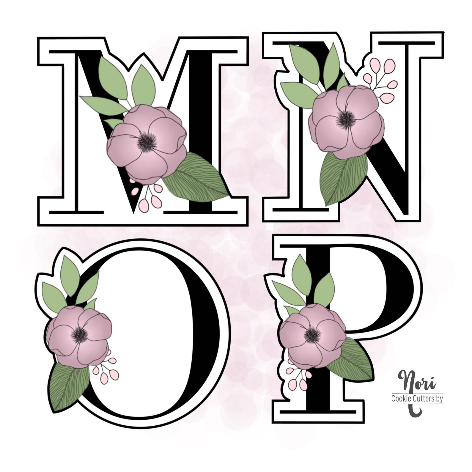 Floral Alphabet A to Z Cookie Cutter Cookie Cutters by Nori Etsy