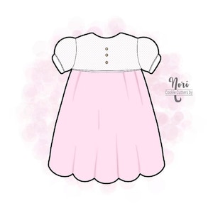 Baptism gown 2 Cookie Cutter - Cookie Cutters By Nori - CN1122