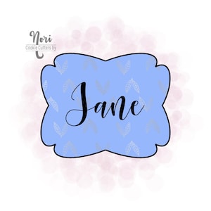 Jane Plaque Cookie Cutter - Cookie Cutters By Nori - CN0322