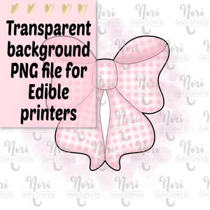 Druckbares transparentes PNG Hintergrundbild für Edible Drucker für - KN1563 - Bow 6