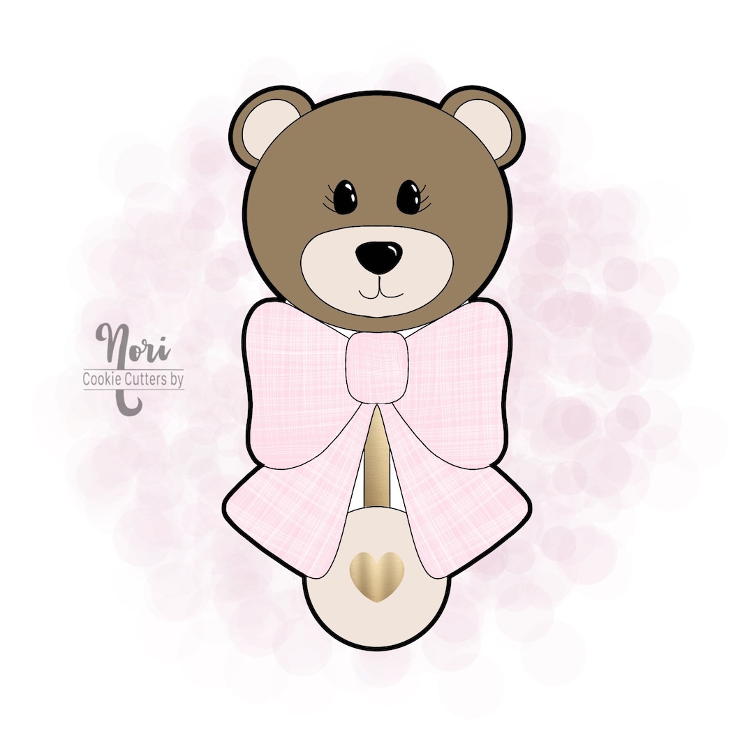 Bear Baby Rattle With Bow Cookie Cutter Cookie Cutters by Nori CN0499