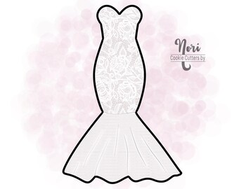 Gown 13 Cookie Cutter - Cookie Cutters By Nori - CN1896