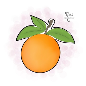 Orange with Leaves Cookie Cutter - Cookie Cutters By Nori - CN0569