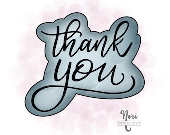 Thank You Lettered Cookie Cutter - Cookie Cutters By Nori - CN0120