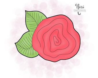 Simple Rose Floral Cookie Cutter - Cookie Cutters By Nori - CN0161