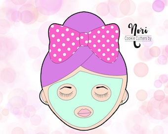 Spa Girl Head with Bow Cookie Cutter - Cookie Cutters By Nori - CN0140