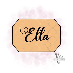 Ella Rectangle Plaque Cookie Cutter - Cookie Cutters By Nori - CN0262