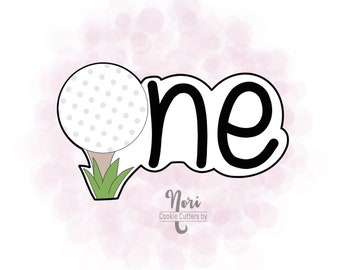 Golf ball one Lettered hole in one Cookie Cutter - Cookie Cutters By Nori CN0349
