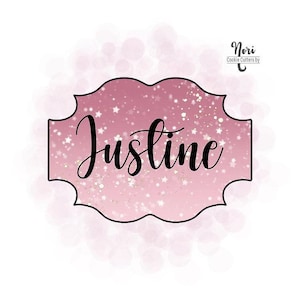 Justine Plaque Cookie Cutter - Cookie Cutters By Nori - CN0718