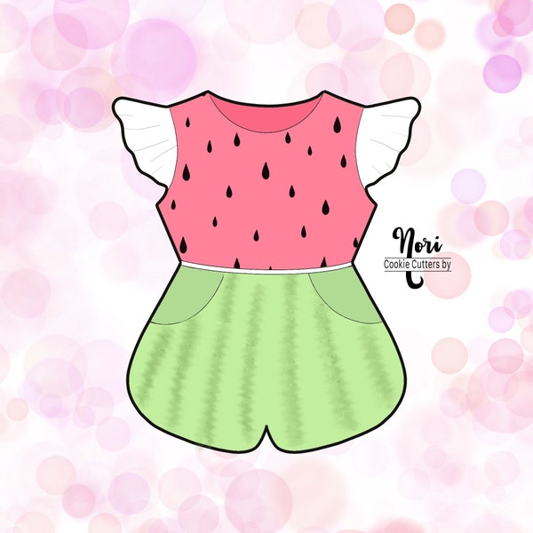 Baby Ruffle sleeve short Romper Onesie Cookie Cutter - Cookie Cutters By Nori - CN0377