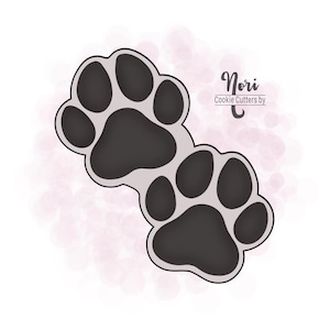 Dog Paws Paw print Double Cookie Cutter - Cookie Cutters By Nori - CN0175
