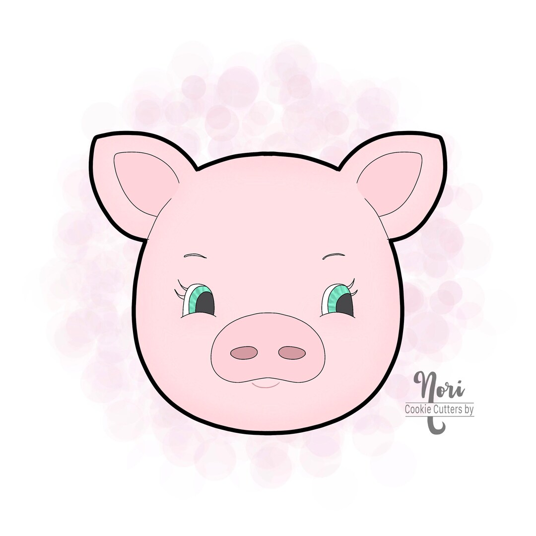 Pig Head 1 Farm Animal Cookie Cutter Cookie Cutters by Nori CN1079 Etsy
