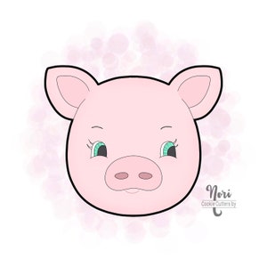 Pig Head 1 Farm Animal Cookie Cutter - Cookie Cutters By Nori - CN1079