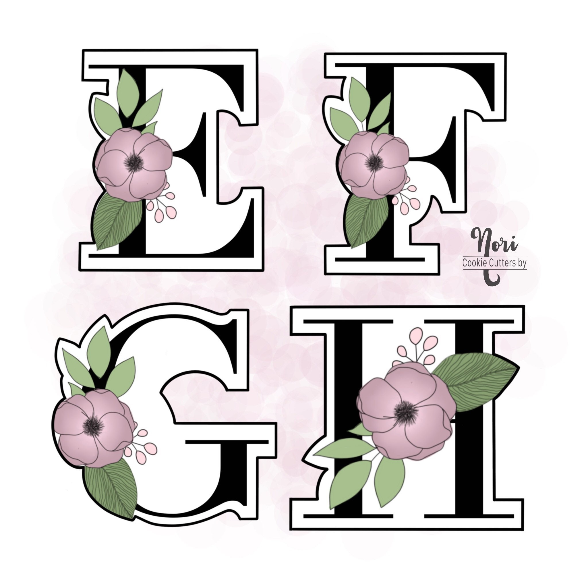 Floral Alphabet A to Z Cookie Cutter Cookie Cutters by Nori Etsy