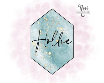 Hollie Elongated Chubby Hexagon Plaque Cookie Cutter - Cookie Cutters By Nori - CN0031